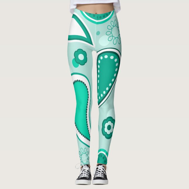 legging verde de paisley (Frente)