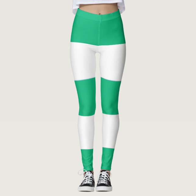 Legging Verde e Listras Brancas para a DIVERSÃO! (Frente)