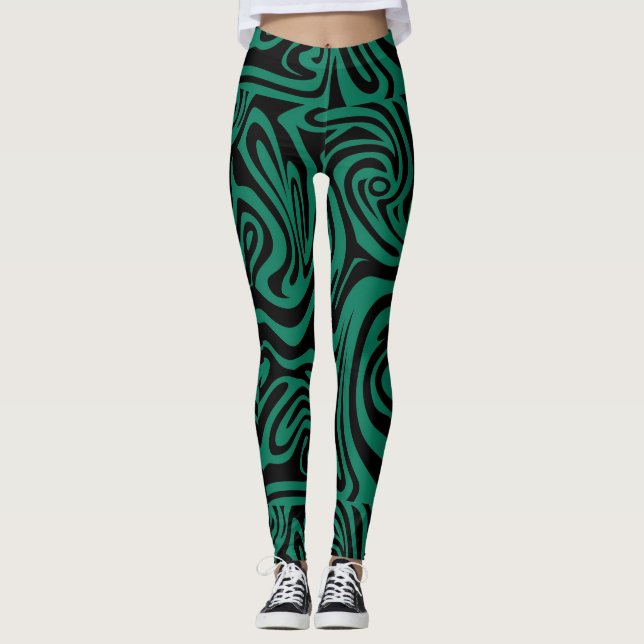 Legging verde e preto (Frente)