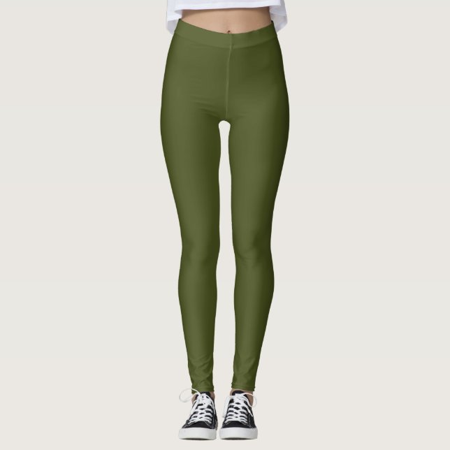 Legging verde exército (cor sólida)  (Frente)