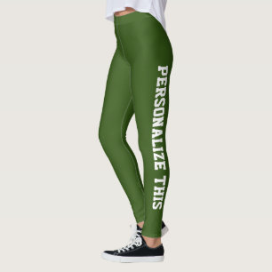Legging Verde Floresta Feita Personalizada com Marca Perso