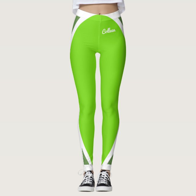 Legging Verde Flourescente sobre Verde (Frente)