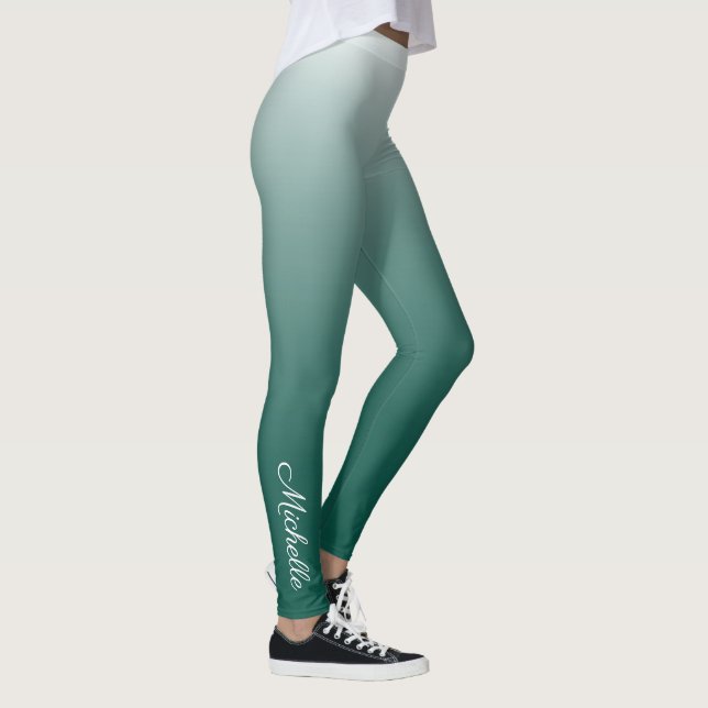 Legging Verde-gradiente ombre personalizado (Direita)
