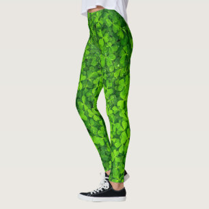 Legging Verde irlandês dos trevos do trevo do dia de St