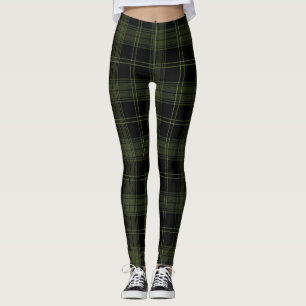Legging Verde Kelp, Preto, Cores Verdes Caçadores Tartan