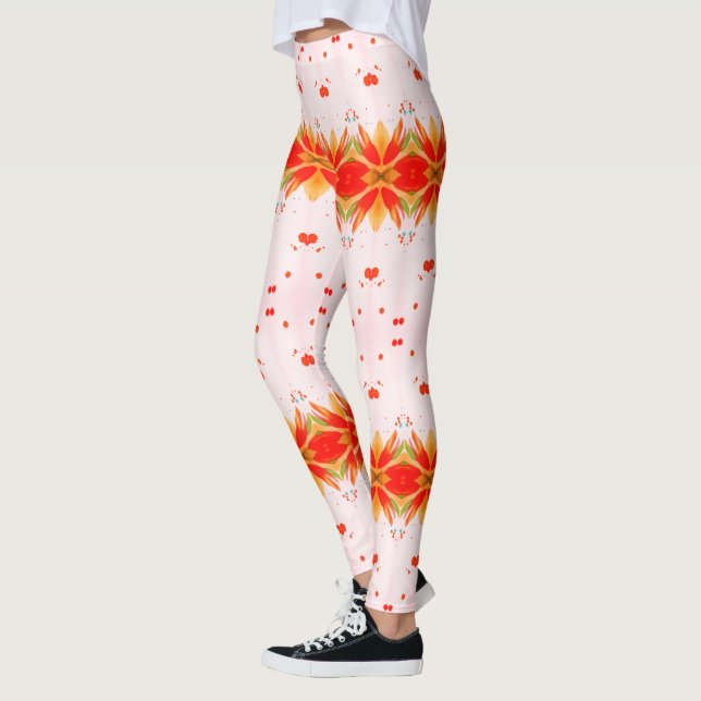 Legging Verde Laranja Brilhante e Rosa (Esquerda)