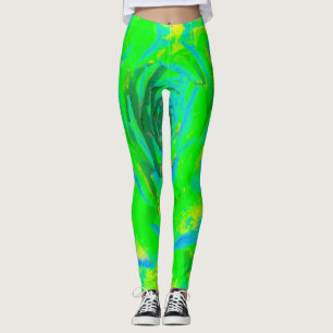 Legging Verde limão Chartreuse Suculente Sedum Rosette