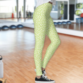 Legging Verde limão das manchas-leopardo