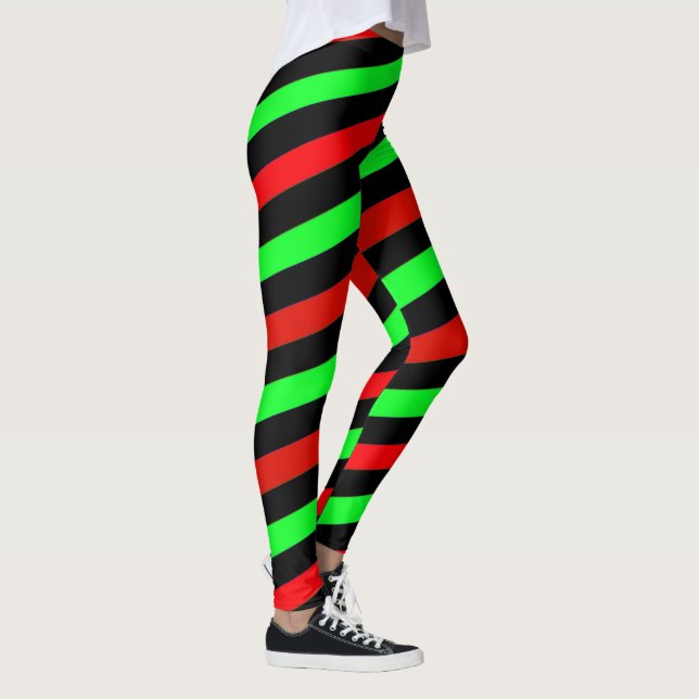 Legging Verde limão - Preto e Vermelho (Direita)