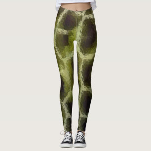 Legging Verde-oliva de impressão animal