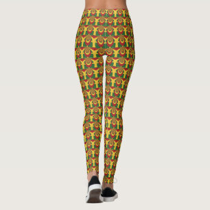 Legging Verde Ouro Vermelho