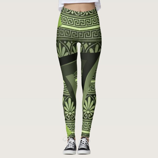 legging verde triangular preta feminina (Frente)