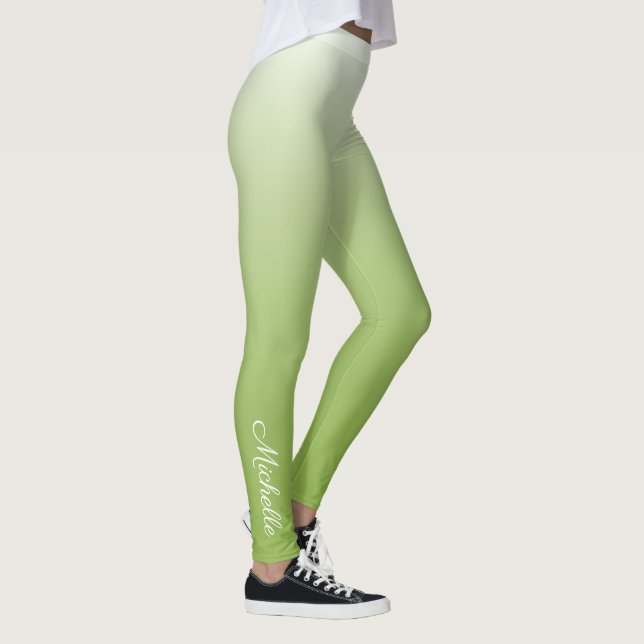 Legging Verde-verde-verde-gradiente personalizado (Direita)
