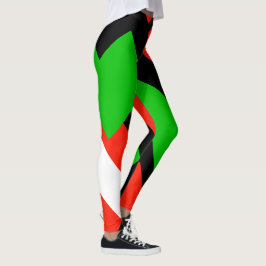 Legging Verde Vermelho Branco, Bloco de Cor 4Josephine
