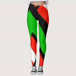 Legging Verde Vermelho Branco, Bloco de Cor 4Josephine