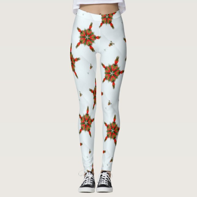Legging verde vermelho estrelas brancas (Frente)