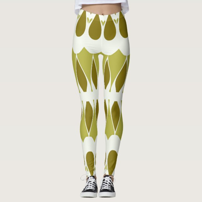 Legging Verde vibrante clássico "Ratti_Creative_Arts" (Frente)