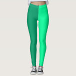 Legging Verdes claras e escuras, dois tons divididos<br><div class="desc">Dois tons claros e escuros dividem o design verde de metade dos lados. #twotoneleggings #colorsplitleggings</div>