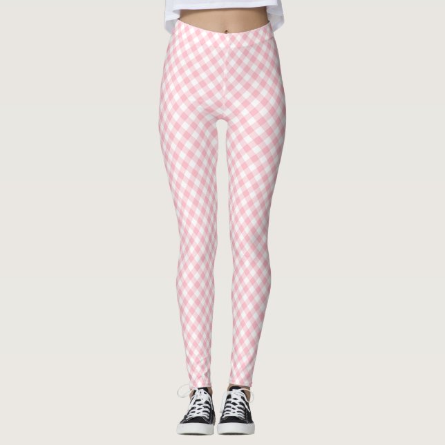 Legging Verificações de Gingham de Pequeno Tamanho Diagona (Frente)