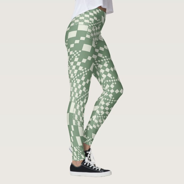Legging Verificações distorcidas em verde (Direita)