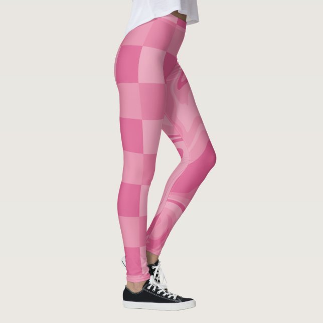 Legging Verificações e espirais - Rosa (Direita)