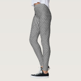 Legging Verificador de diamante branco de Cinza preta