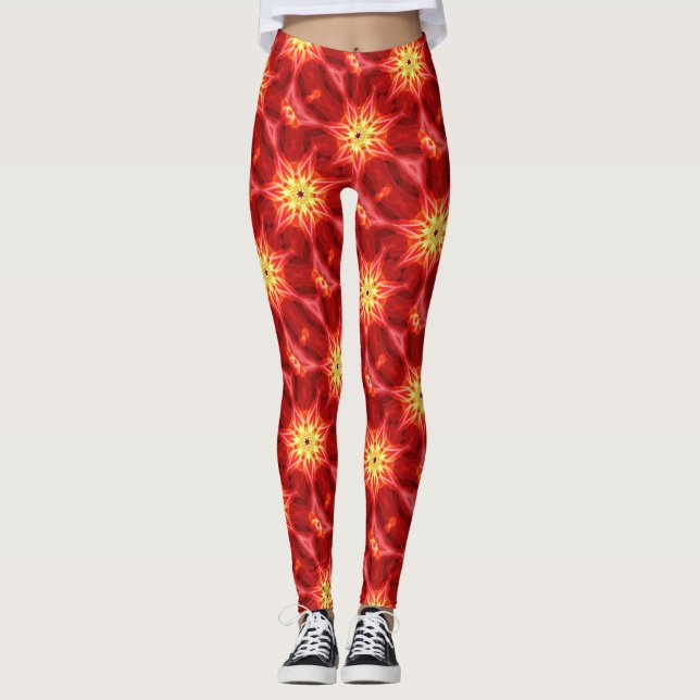 Legging vermelho amarelo (Frente)