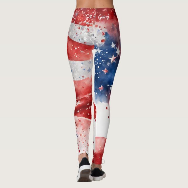 Legging Vermelho Branco e Azul 4 de julho (Verso)