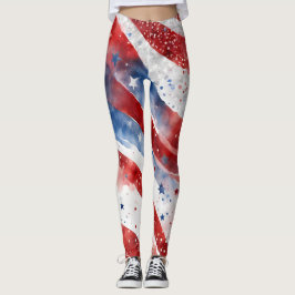 Legging Vermelho Branco e Azul 4 de julho