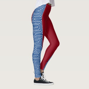 Legging Vermelho Branco e Azul Maze Lama Africana