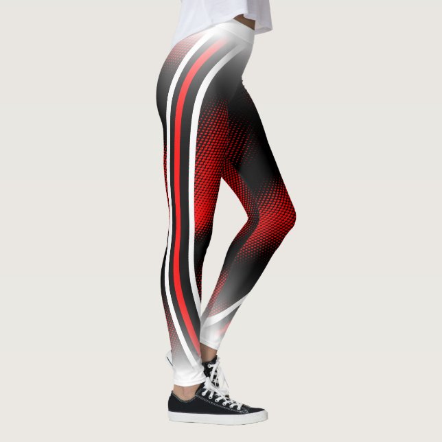 Legging vermelho+branco+preto (Direita)