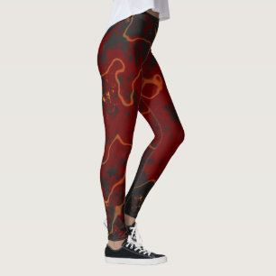 Legging Vermelho, cinza e Abstrato laranja