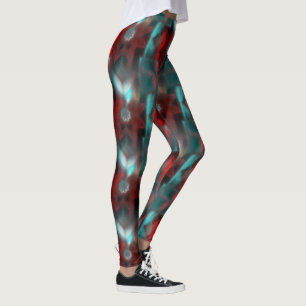 Legging Vermelho com arranhões lenhosos sob o estilo de vi