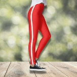 Legging Vermelho com listras brancas<br><div class="desc">Eleve seu estilo de exercício ou casual com essas leggings vermelhas, arrojadas e vibrantes, com uma faixa branca clássica. Projetadas para conforto e durabilidade, estas leggings são perfeitas para a academia, uma classe de ioga, ou um dia relaxado. O ajustado de alta cintura oferece uma silhueta lisonjeira, enquanto o material...</div>