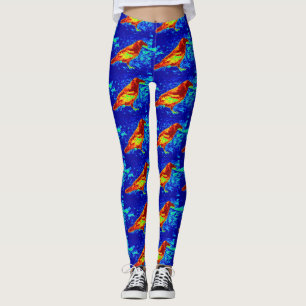 Legging vermelho coroa azul