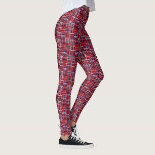 Legging Vermelho de Cranberry Azul Marinho de Madras Xadre