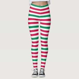 Legging Vermelho do dobro com listras verdes
