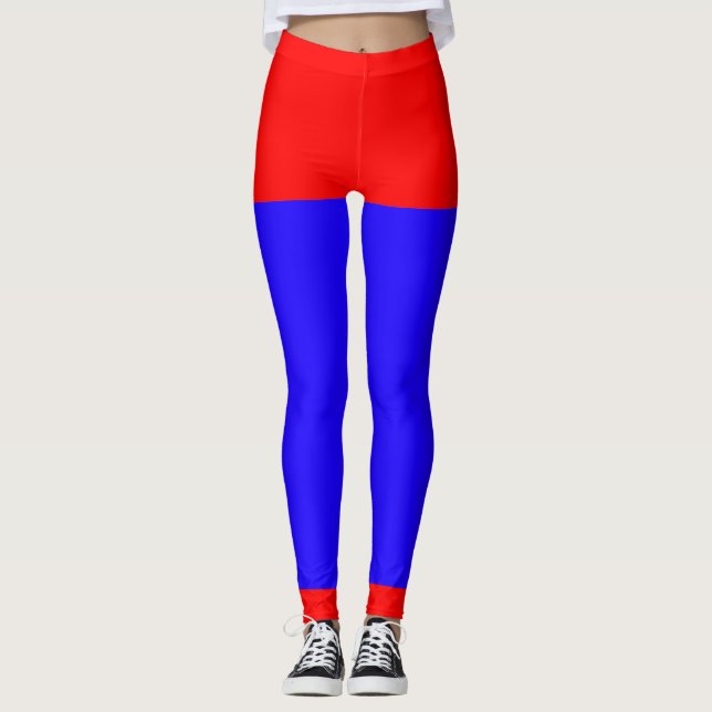 Legging Vermelho E Azul (Frente)