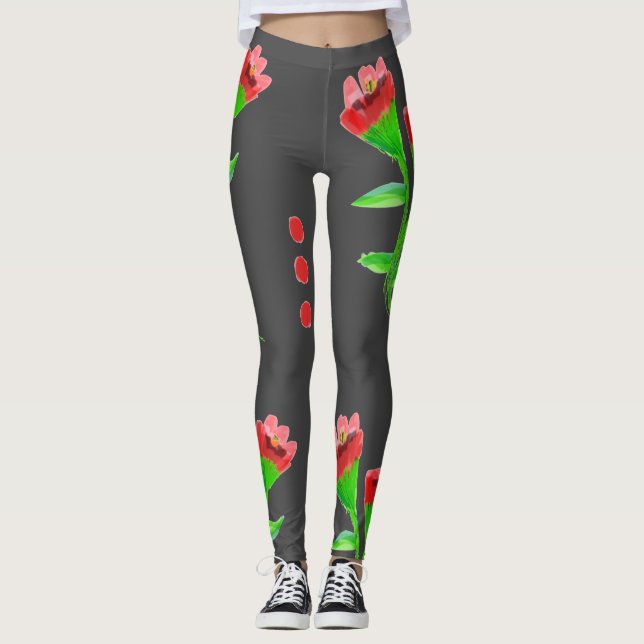 Legging Vermelho E Chata (Frente)