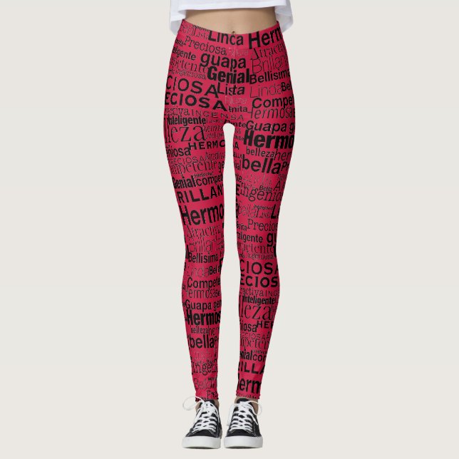 LEGGING VERMELHO E PRETO PARA COMEMORAR SUA BELEZA (Frente)