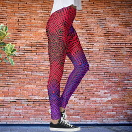 Legging Vermelho e Roxo de Mandala
