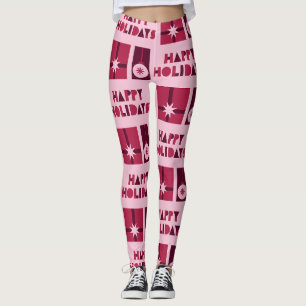Legging Vermelho escuro rosa-rosa com marca personalizada