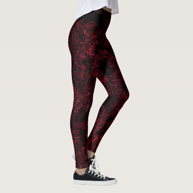 Legging Vermelho esponjoso russo vermelho escuro de fundo (Direita)