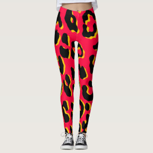 Legging Vermelho Leopardo Impresso