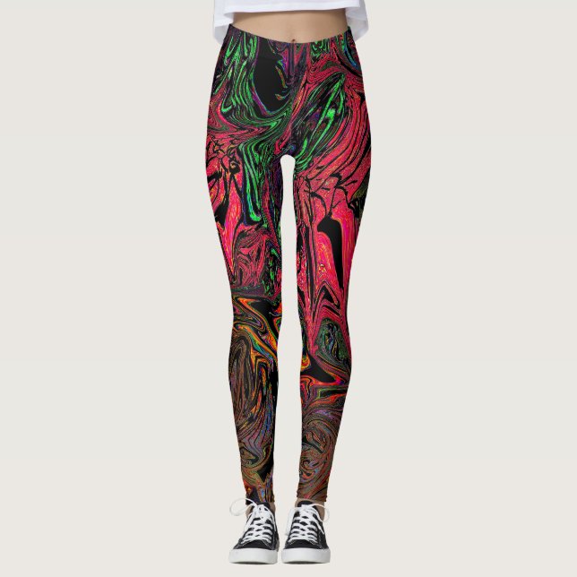 Legging Vermelho Líquido de Grafite (Frente)