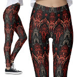 Legging Vermelho, Preto, Cinza Lace de Filigrana Gótica<br><div class="desc">Leggings de arquitetura gótica, vermelha, preta, Cinza | Filigree Lace Design Descubra a intrincada beleza das minhas Leggings de Arquitetura Gótica Vermelha, Negra e Cinza, com um padrão de rendas de filigrana. Este padrão de alternativo lembra arcos góticos e igrejas medievais. Perfeito para quem busca a essência da estética gótica...</div>