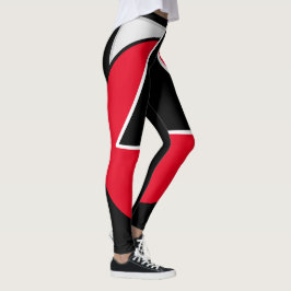 Legging Vermelho, Preto e Branco