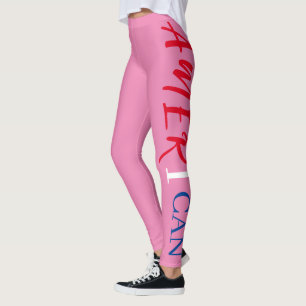 Legging Vermelho-rosa, branco-azul, mulher negra africana