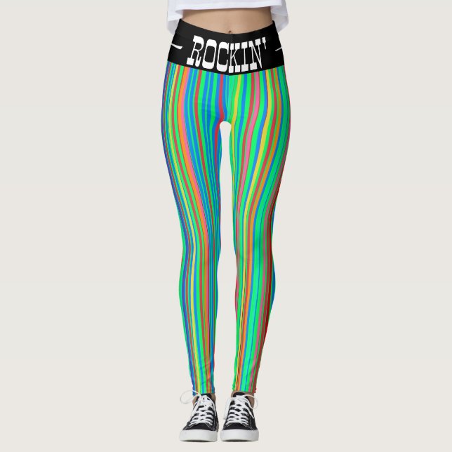 Legging Vermelho Verde Amarelo Verde Colorido (Frente)