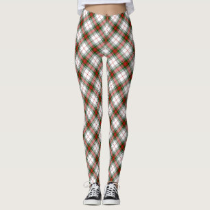 Legging Vermelho, verde e branco clássicos do ~ da xadrez